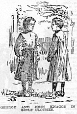 George & John in girls clothes