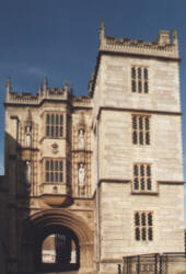 Norman Abbey Gateway (Library to the Right)